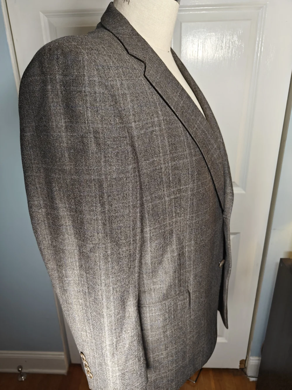 Coppley Mens 44R Brown Windowpane 100% Wool Ermenegildo Zegna Blazer Jacket